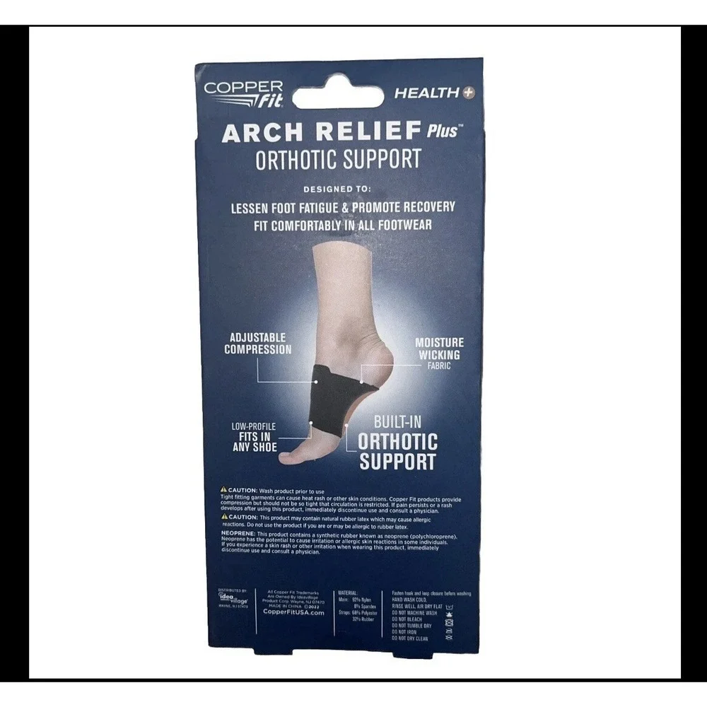 Copper Fit Health Arch Relief‎ Plus Orthotic Support Compression Wraps One Size